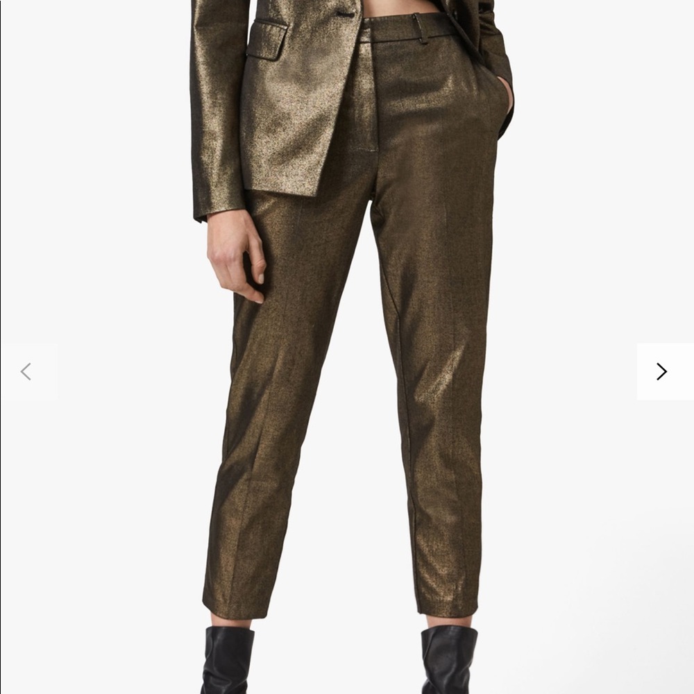 ALL SAINTS Micah Gold Slim Crop trousers